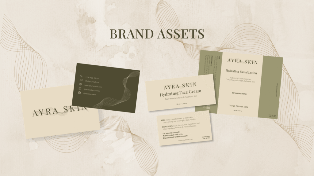 brand assets and labels for skincare products