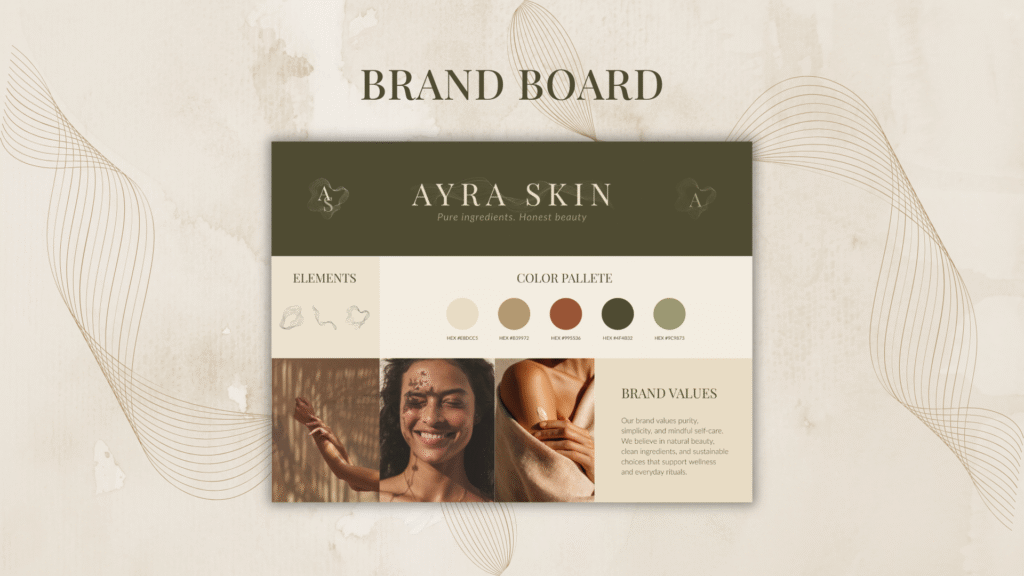 brand board for skincare products